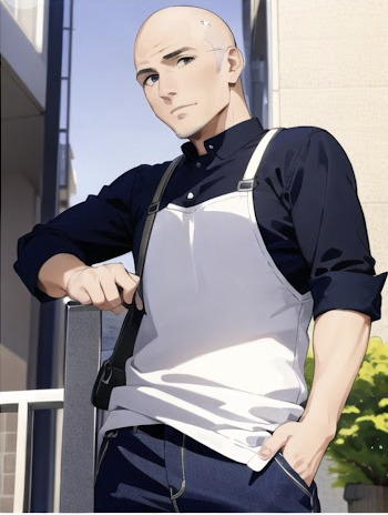 大人の男性 チビキャラ はげ
