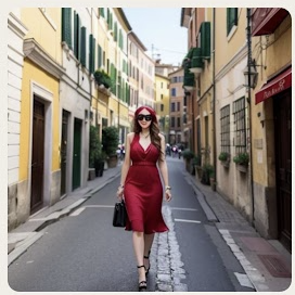 イタリア 美女 買い物中 AI画像生成