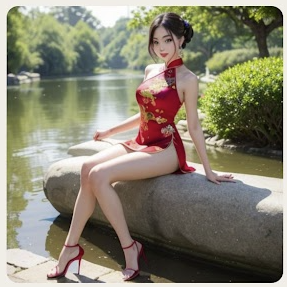 中国人　美人　ドレス　AI画像生成