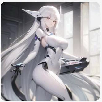 ロングヘア 白髪 AI画像生成