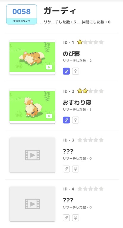 ポケモン寝顔図鑑 0058ガーディ2-2