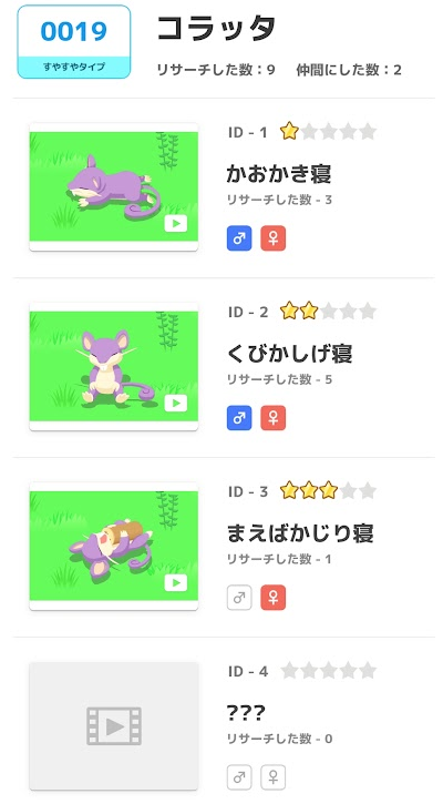 ポケモン寝顔図鑑 コラッタ 0019-2