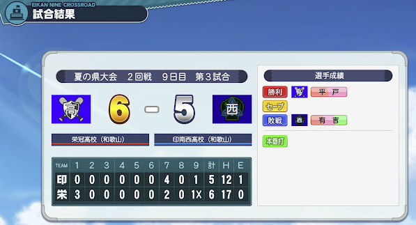 パワフルプロ野球栄冠ナイン クロスロード 4年目7月 夏の県大会 2回戦6